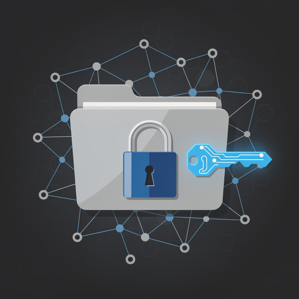 verrou sur un dossier et une toile représentant le web